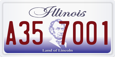 IL license plate A357001