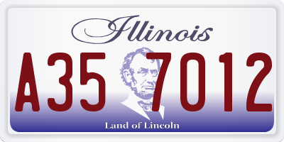 IL license plate A357012
