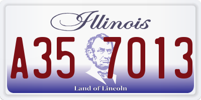 IL license plate A357013