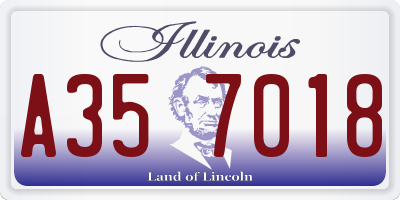 IL license plate A357018