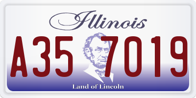IL license plate A357019