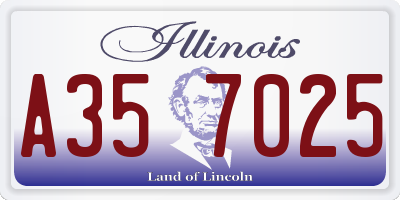 IL license plate A357025
