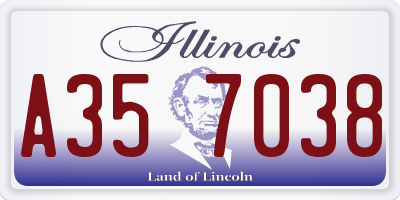 IL license plate A357038
