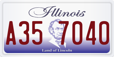IL license plate A357040