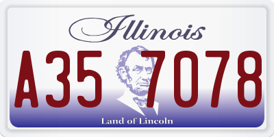 IL license plate A357078
