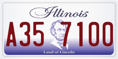 IL license plate A357100