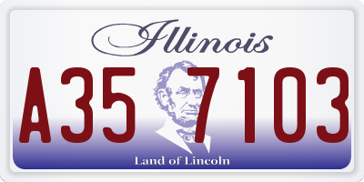 IL license plate A357103