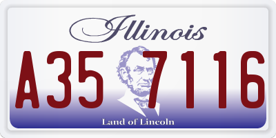 IL license plate A357116