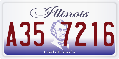 IL license plate A357216