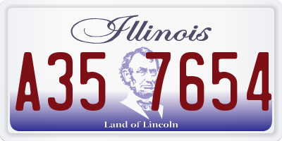 IL license plate A357654