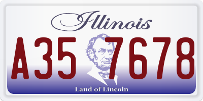 IL license plate A357678