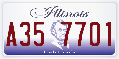 IL license plate A357701