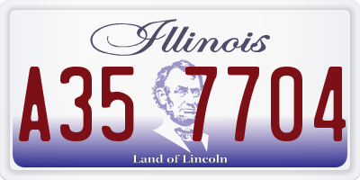 IL license plate A357704