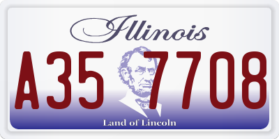 IL license plate A357708