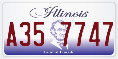 IL license plate A357747