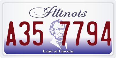 IL license plate A357794