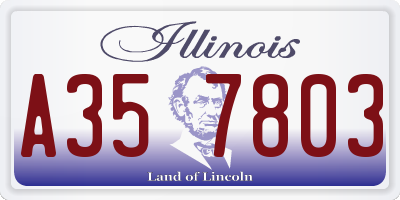IL license plate A357803