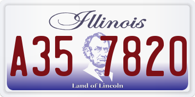 IL license plate A357820