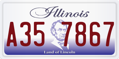 IL license plate A357867