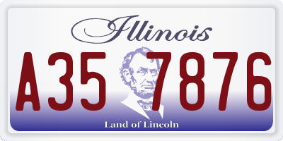 IL license plate A357876