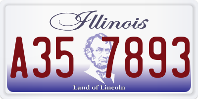 IL license plate A357893