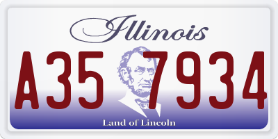 IL license plate A357934