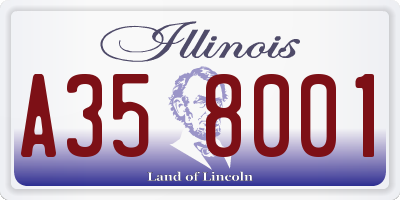 IL license plate A358001