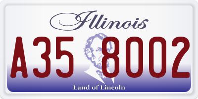 IL license plate A358002