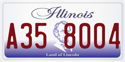 IL license plate A358004