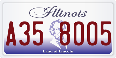 IL license plate A358005
