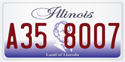 IL license plate A358007