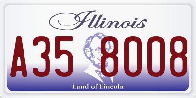 IL license plate A358008