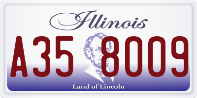 IL license plate A358009