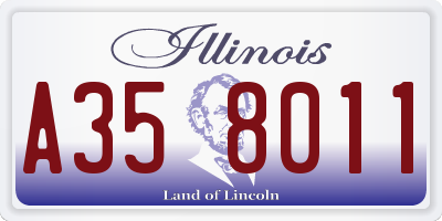 IL license plate A358011