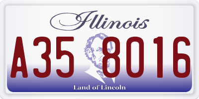 IL license plate A358016
