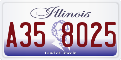 IL license plate A358025