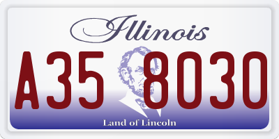 IL license plate A358030