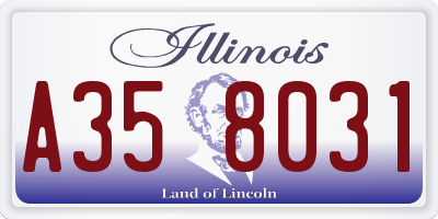IL license plate A358031