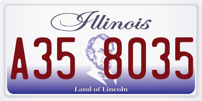 IL license plate A358035