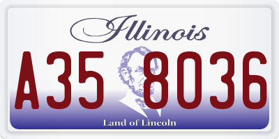 IL license plate A358036