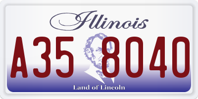 IL license plate A358040