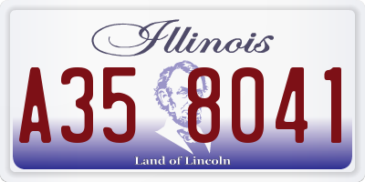 IL license plate A358041