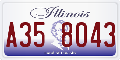 IL license plate A358043