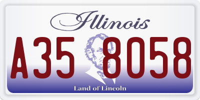 IL license plate A358058