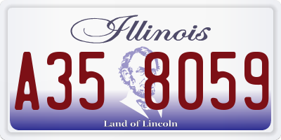 IL license plate A358059