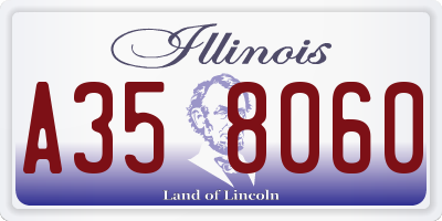 IL license plate A358060