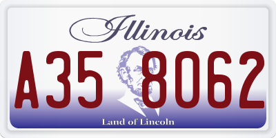 IL license plate A358062
