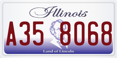 IL license plate A358068