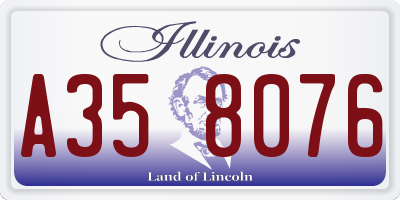 IL license plate A358076