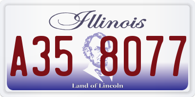 IL license plate A358077